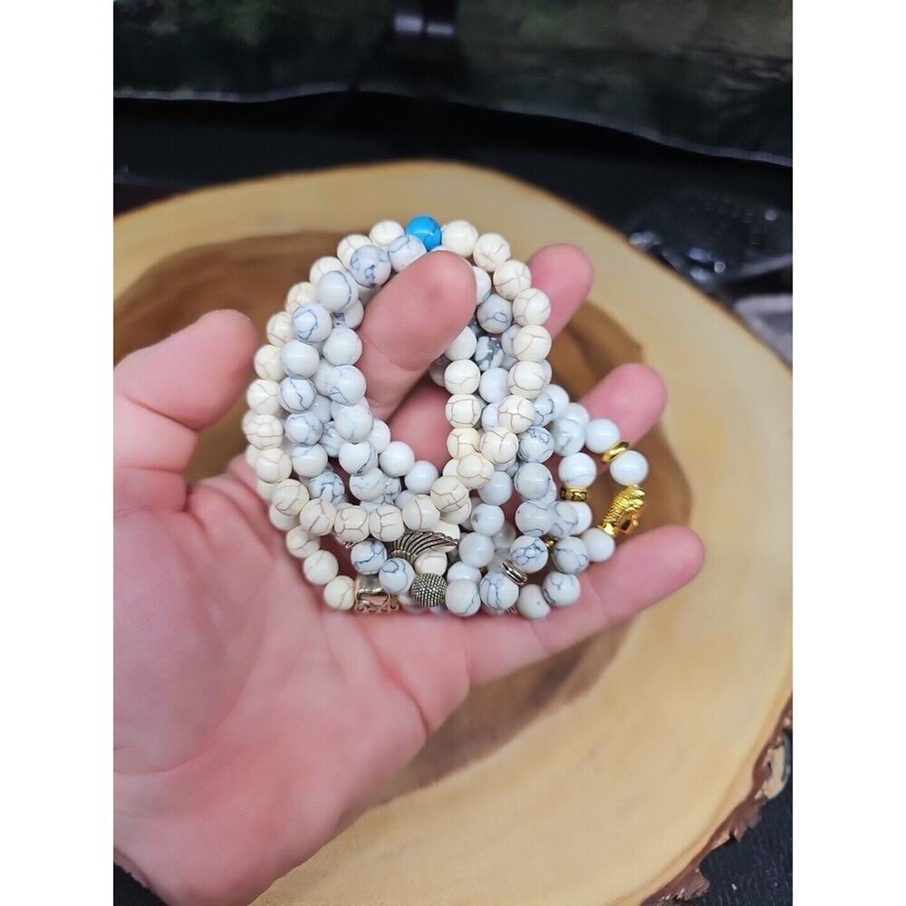 Natural Howlite Stone Bracelets 7pc Set - Picture 7 of 7
